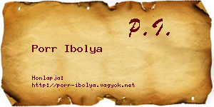 Porr Ibolya névjegykártya